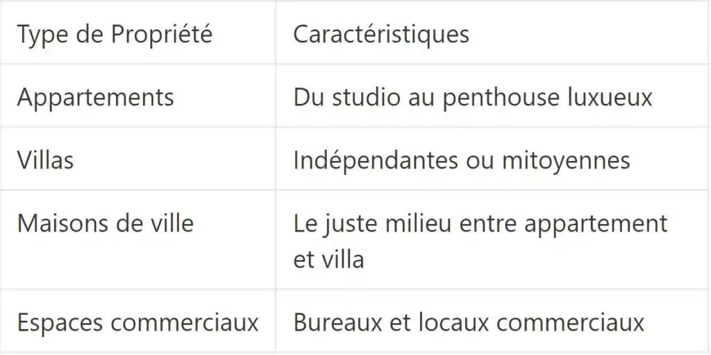 Différents types de propriétés motor city à Dubaï