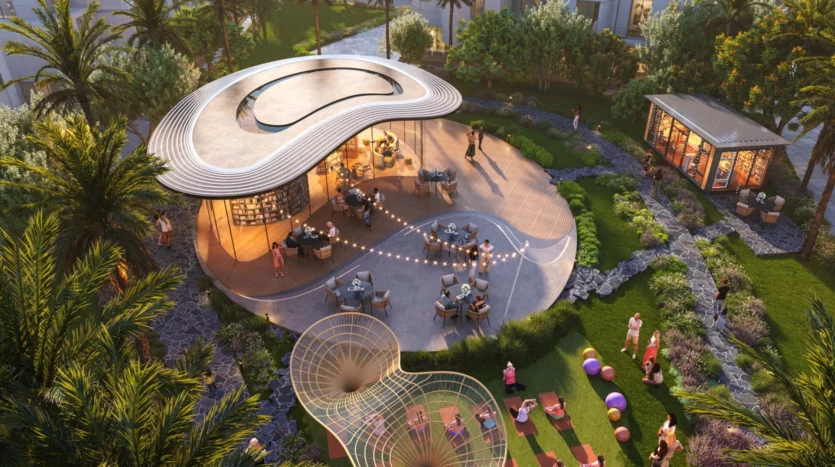 Jardin de maison sun city à acheter, réalisé par damac à dubaï